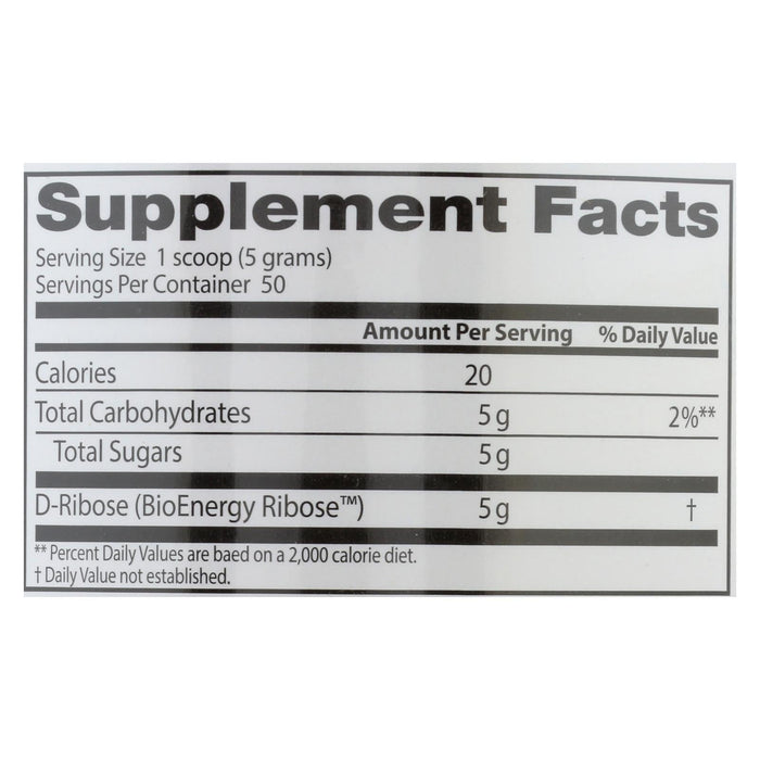 Doctor's Best D-Ribose Pure Powder - 1 Each, 250 Grams