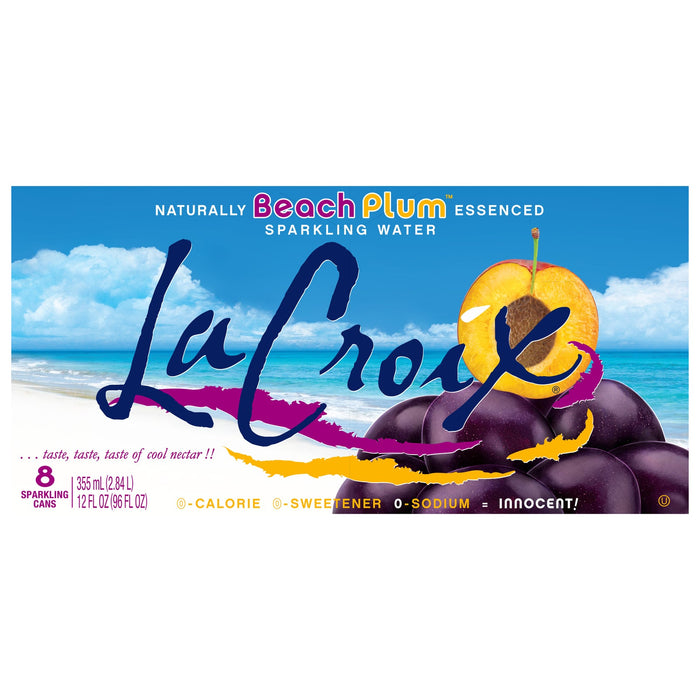 Lacroix Beach Plum Sparkling Water, 12 Fl Oz (Pack of 3)