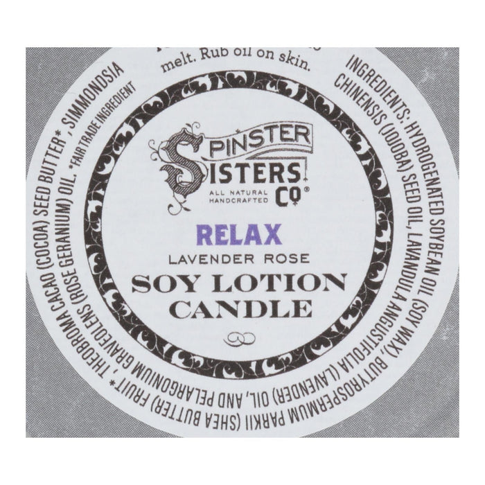 Spinster Sisters Co. Relax Body Lotion Candle 6.2 oz - Pack of 4