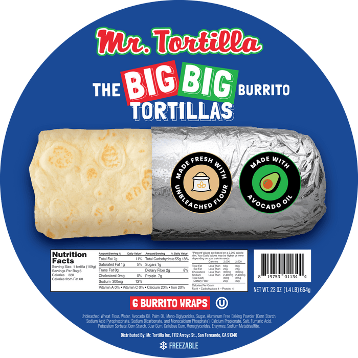 BIG BIG Burrito Tortillas - 12 Wraps