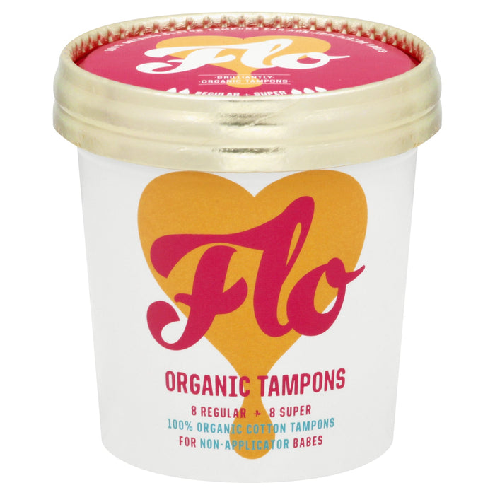 Flo Organic Bamboo Tampons, Case of 12 - 16 Count