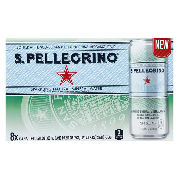 San Pellegrino Sparkling Natural Mineral Water - 8.11 fl oz x 3