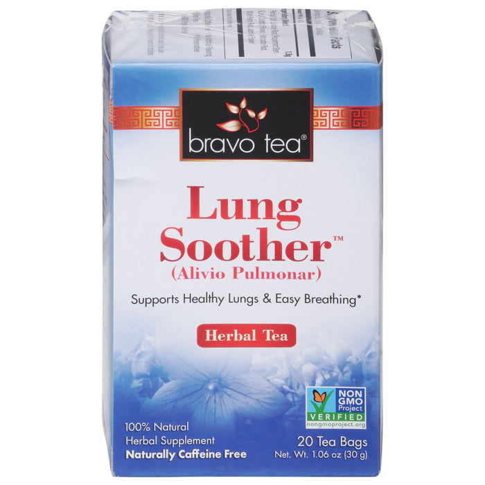 Bravo Teas and Herbs Lung Soother Tea, Soothe Occasional Cough & Irritated Throat, 20 Count