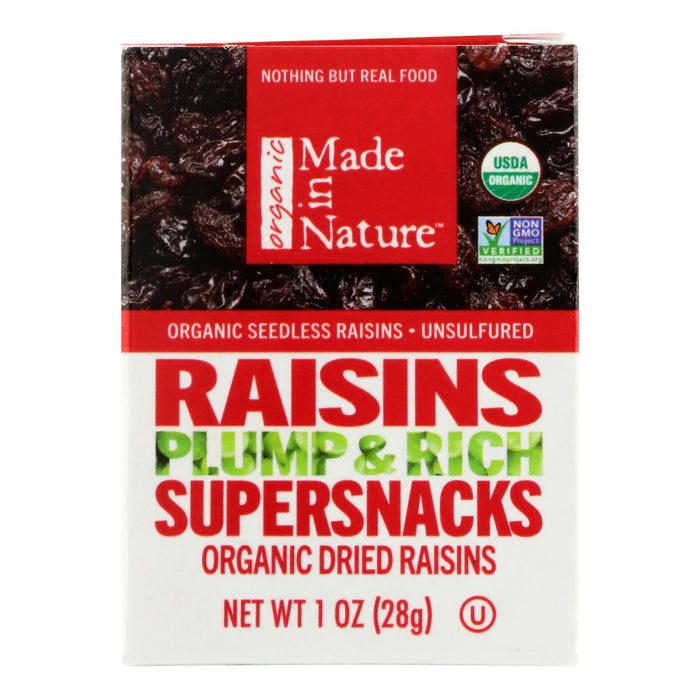 Made In Nature Seedless Raisins, 6 Pack - Case of 12 (1 Oz Each)