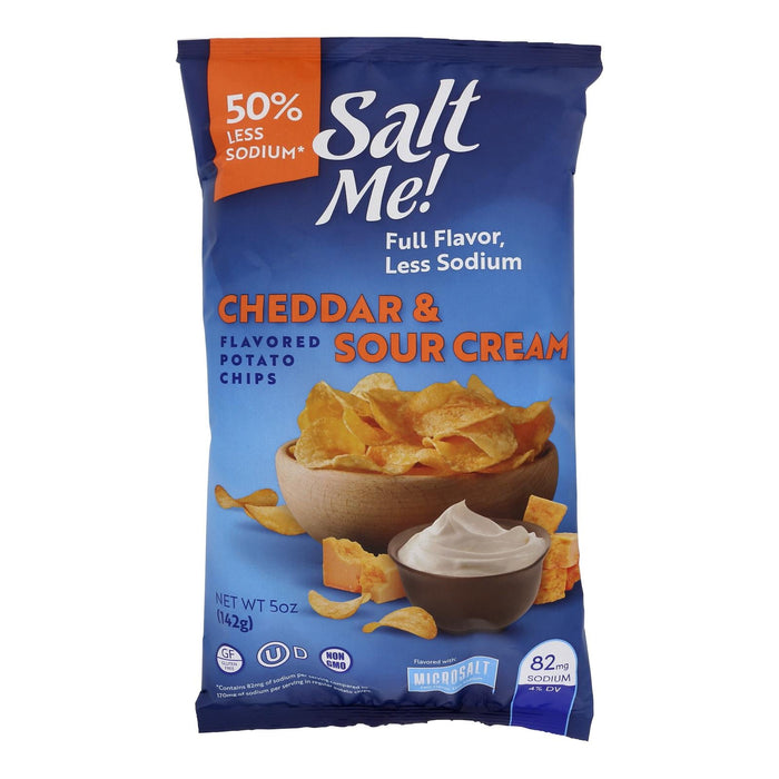 Saltme! Potato Chips Cheddar Sour Cream - 12 x 5 Oz (Case of 12)