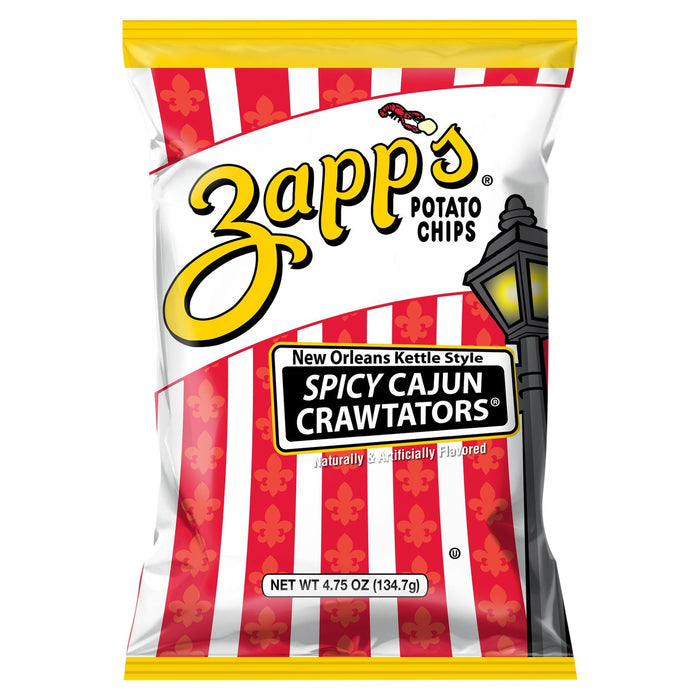 Zapps Cajun Crawtator Potato Chips - 4.75 Oz (Pack of 12)