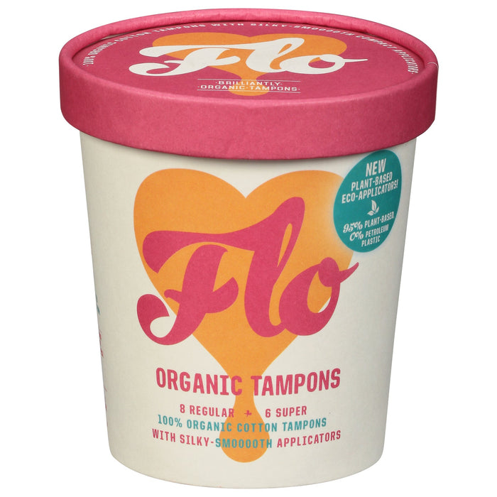 Flo Organic Eco-Applicator Tampons (14 Count, Case of 12)