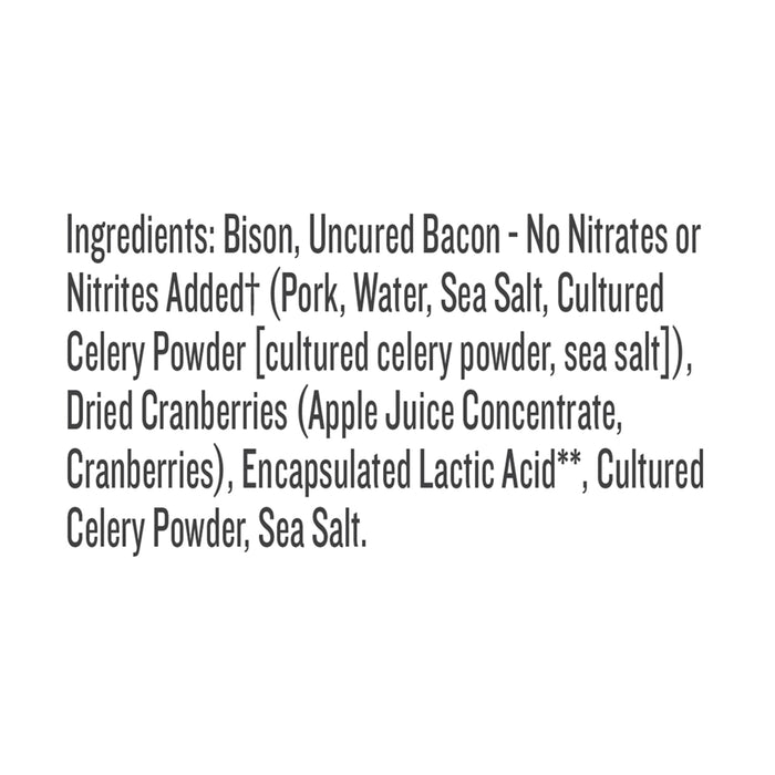 Epic Bison Bacon Cranberry Uncured Bar, 5.2 Oz, (Case of 8)