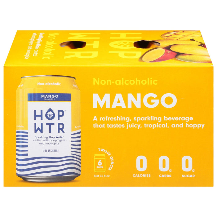 Hop Water Sparkling Mango Water, 6-Pack (24 Fl. Oz. Bottles)
