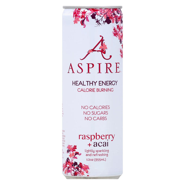 Aspire Healthy Energy Sparkling Raspberry Acai, 12-Pack 12 Oz Cans