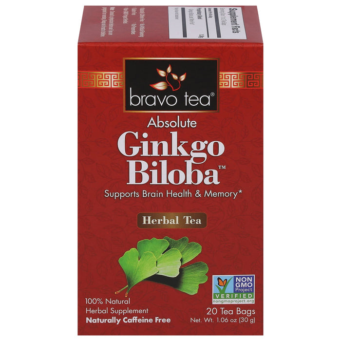 Bravo Teas & Herbs Absolute Ginko Biloba Tea, 20-Count