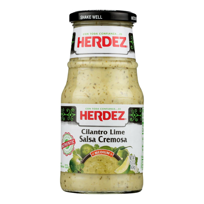 Herdez Salsa Verde Lime Cilantro Cream, 15.3 Oz Pack of 6