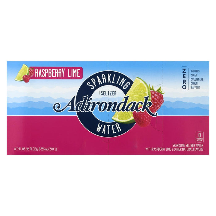 Adirondack Seltzr Sparkling Water Raspberry Lime - Case of 3 (8/12 FZ)