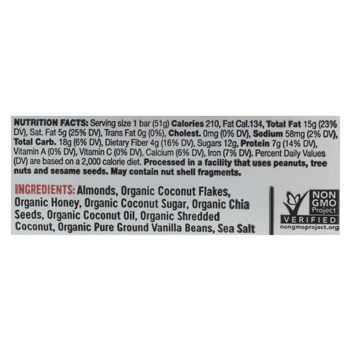 Taos Bakes Bar Coconut Vanilla Bean - 12 Pack - 1.8 Oz