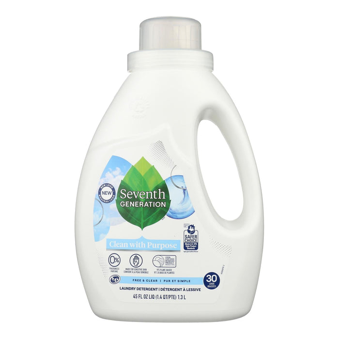 Seventh Generation Liquid Laundry Detergent Free & Clear - 45 Fl Oz - Pack of 6