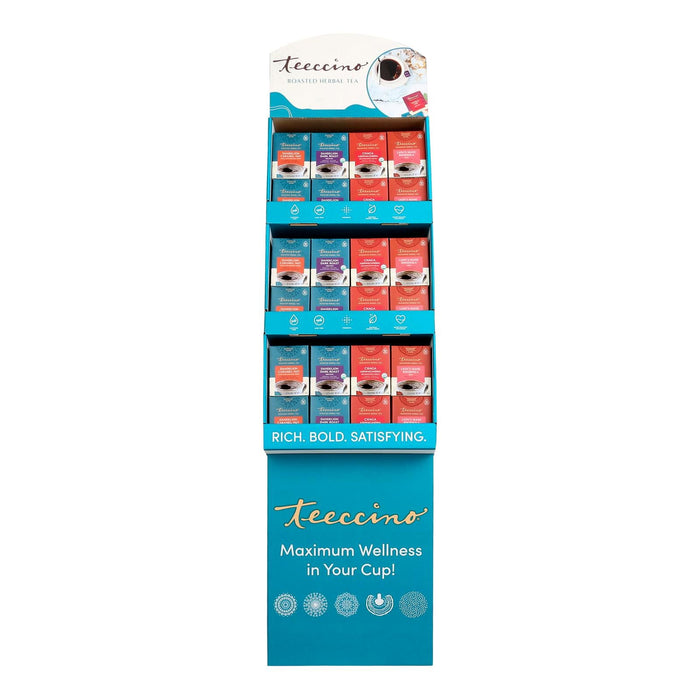Teeccino Herbal Tea Variety Display Pack - Case of 48 Teabags