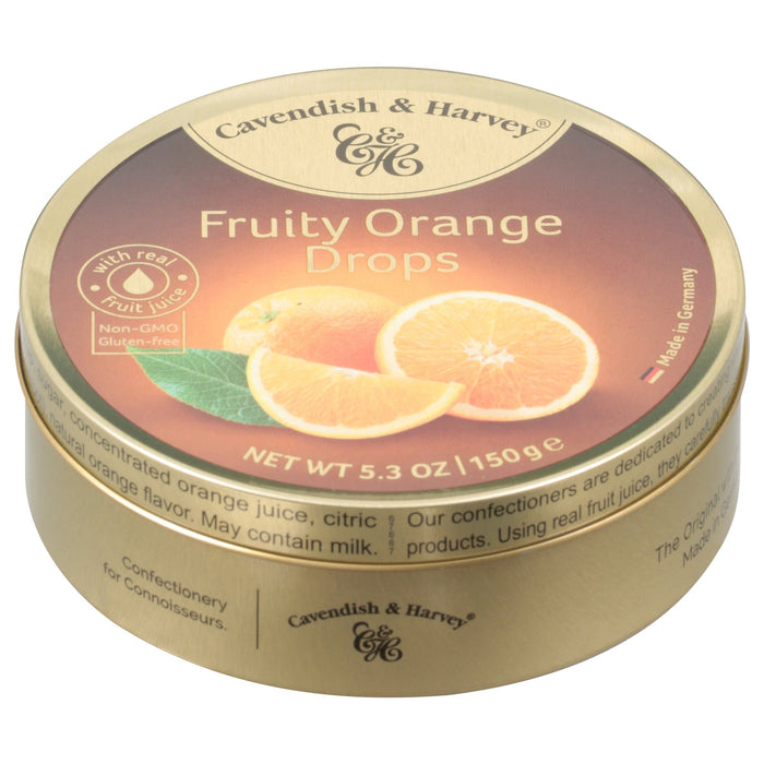 Cavendish & Harvey Orange Fruit Tin, 5.3 Oz, Case of 12