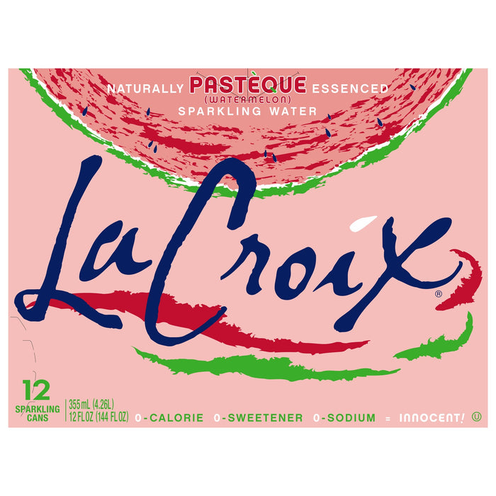 Lacroix Sparkling Water, Refreshing Watermelon Flavor, Crisp and Bubbly, Case of 2 - 12 fl. oz. Bottles