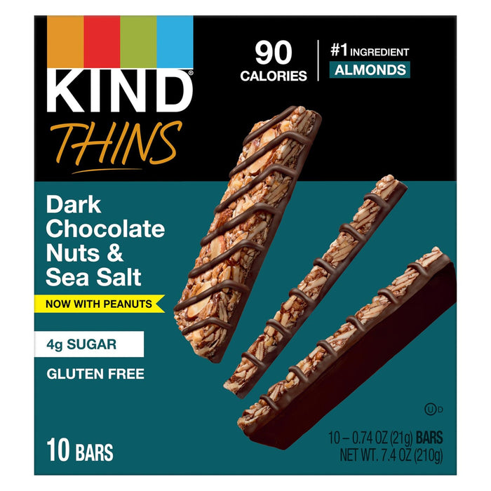 Kind Thins Dark Chocolate Nuts & Sea Salt Peanut - 7.40 Oz, Case of 6