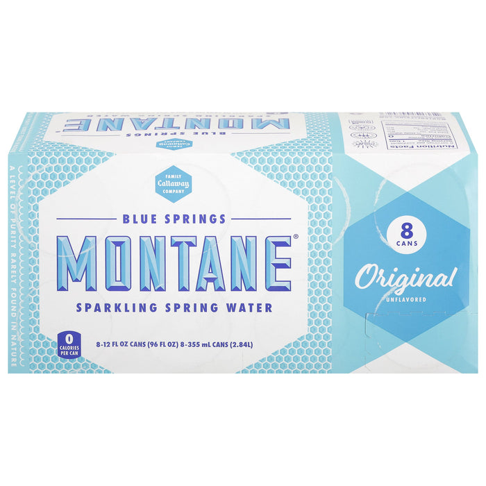 Montane Water Sparkling Unflavored 8 Oz Bottles (Case of 3)