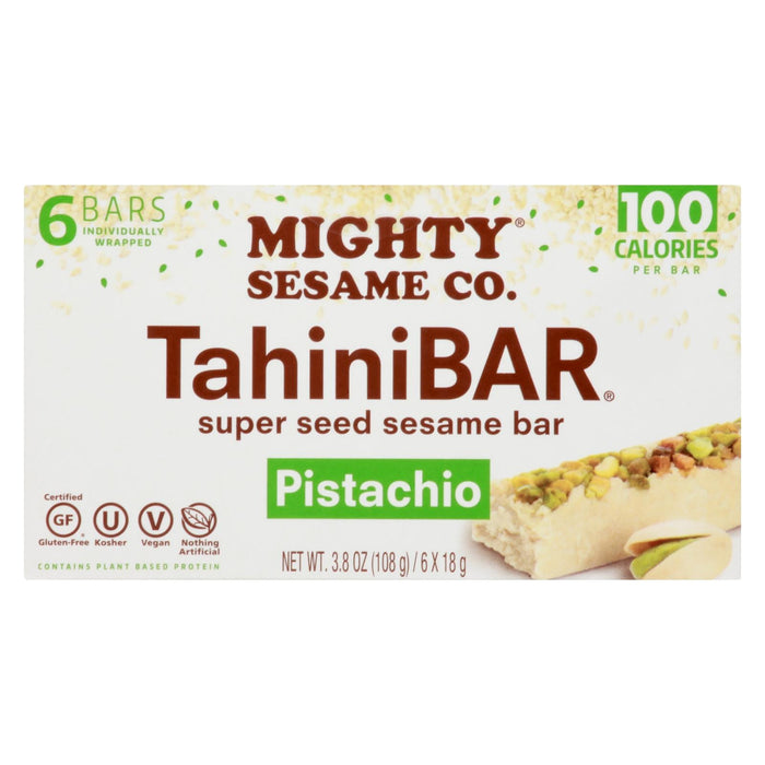 Mighty Sesame Tahini Bar - Pistachio - 3.8 oz, Pack of 8