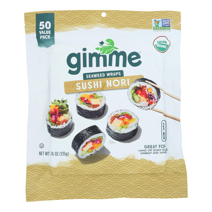 Gimme Seaweed Snacks, Sushi Nori Roasted, 4.76 Oz, Case of 4