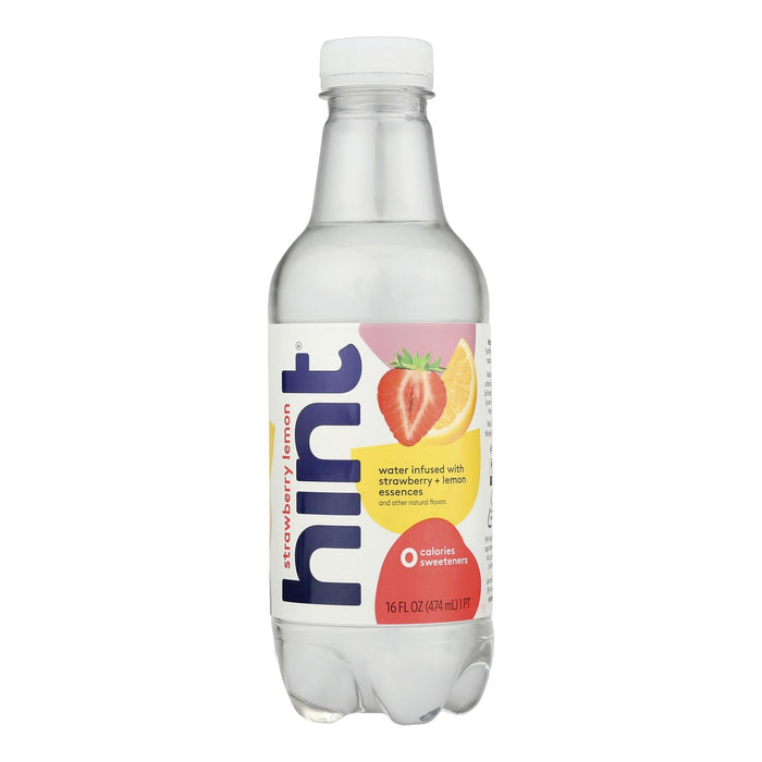 Hint Water Strawberry Lemon - Case of 12 16 Fl Oz Bottles