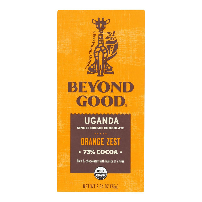 Beyond Good - Bar Orng Zest Dark Chocolate - Case Of 12-2.64 Oz