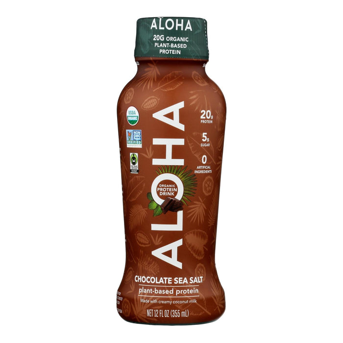 Aloha Protein Chocolate Plant-Based Ready-to-Drink - Case of 12 - 12oz