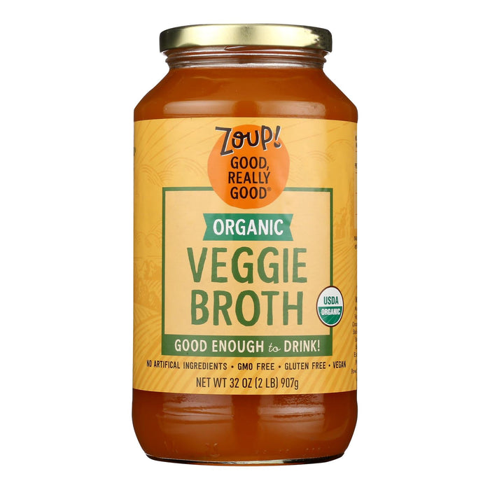 Zoup! Veggie Broth - Rich & Savory Umami Flavor - 32 Fl Oz - Case of 6