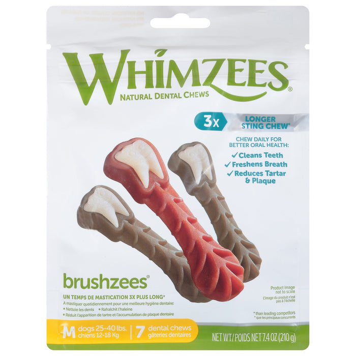 Whimzees Dental Chew Medium - 7 Ct - Case of 4 - 7.4 oz