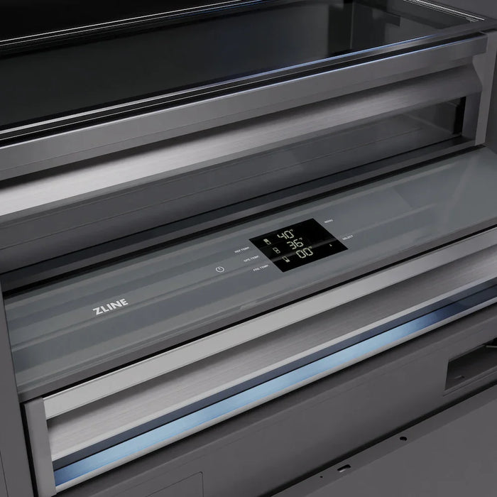 ZLINE 36" Panel Ready Built-In Bottom Freezer Refrigerator,Water Dispenser, Ice Maker,Graphite Gray GRBIT-36