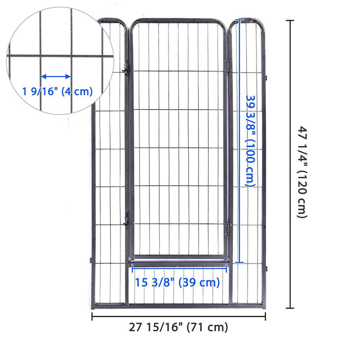 Yescom Heavy Duty Dog Playpen 48" Tall 12-Panel Puppy Pen Metal