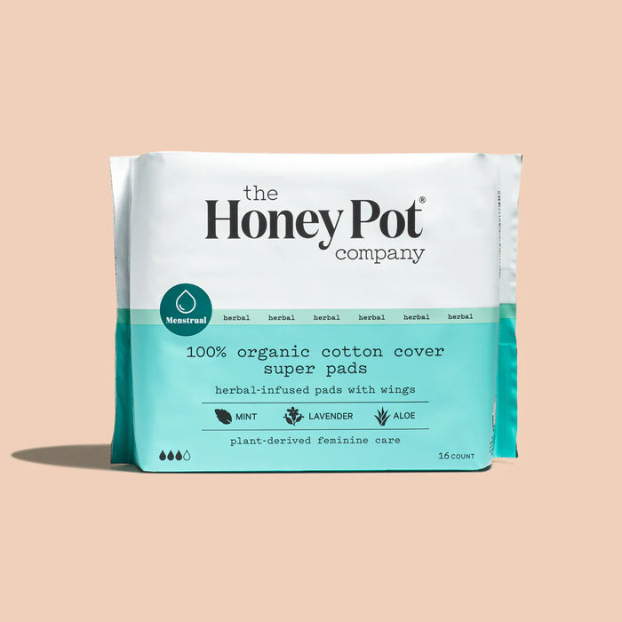 The Honey Pot Super Herbal Menstrual Pads (Pack of 16)