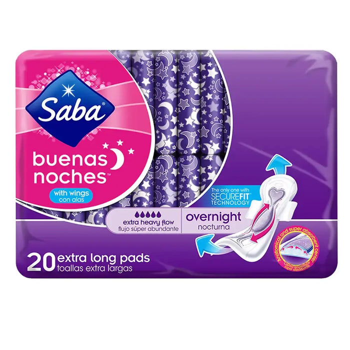 Saba Maxi Overnight w.wings - 20 ct