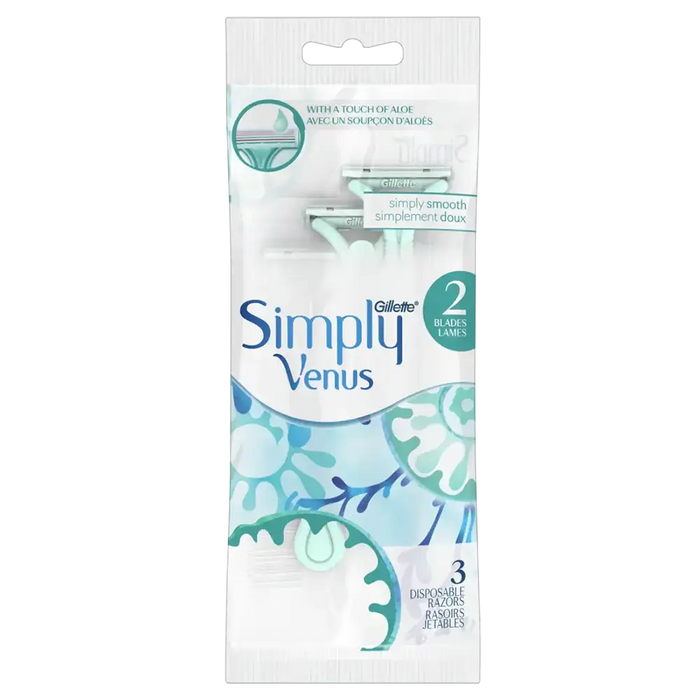 Gillete Simply Venus 2 Blades Disposable Razors 3 ct