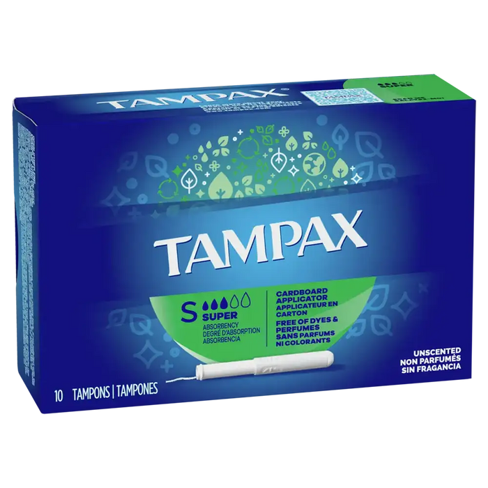 Tampax Carboard Tampons Super Absorbency - 10 ct