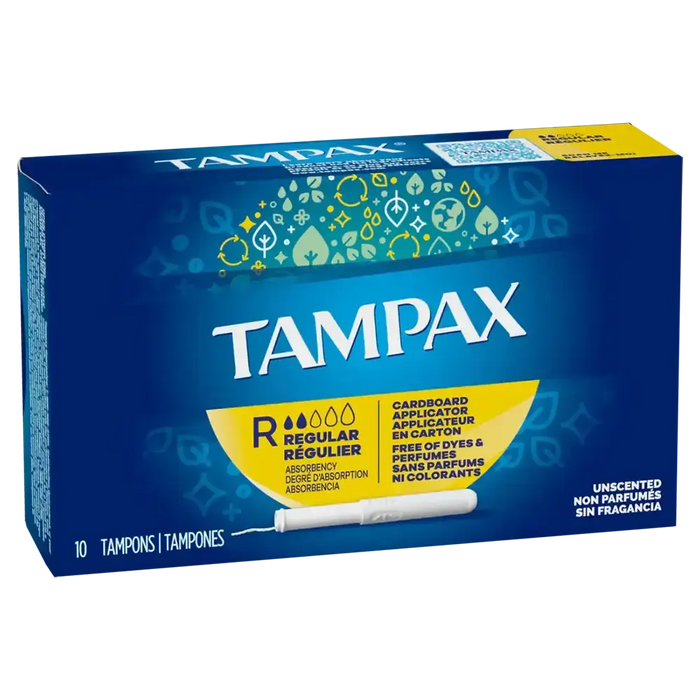 Tampax Carboard Tampons Regular Absorbency - 10 ct