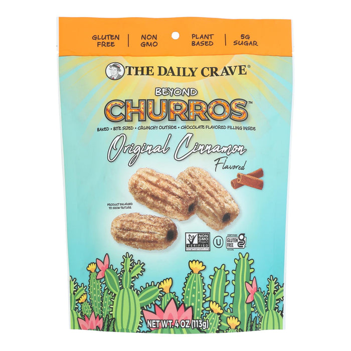 The Daily Crave Churros Bynd Original Cinnamon, 4 oz (Pack of 6) - Gluten-Free Vegan Snack
