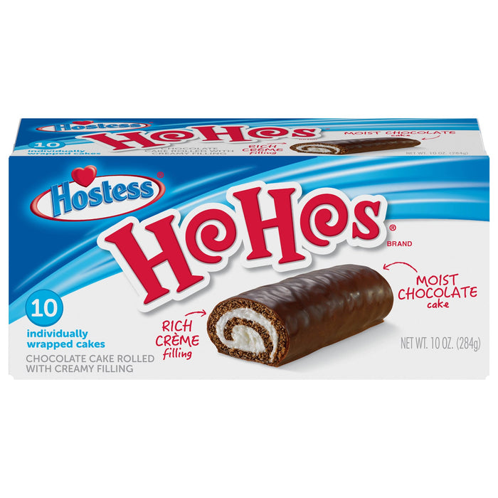 Hostess Chocolate Cake Rolls, 10 oz (Case of 6) - Creamy Filled Treat
