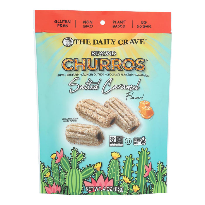 The Daily Crave Churros Bynd Salted Caramel, 4 oz (Pack of 6) - Gluten-Free Vegan Snacks