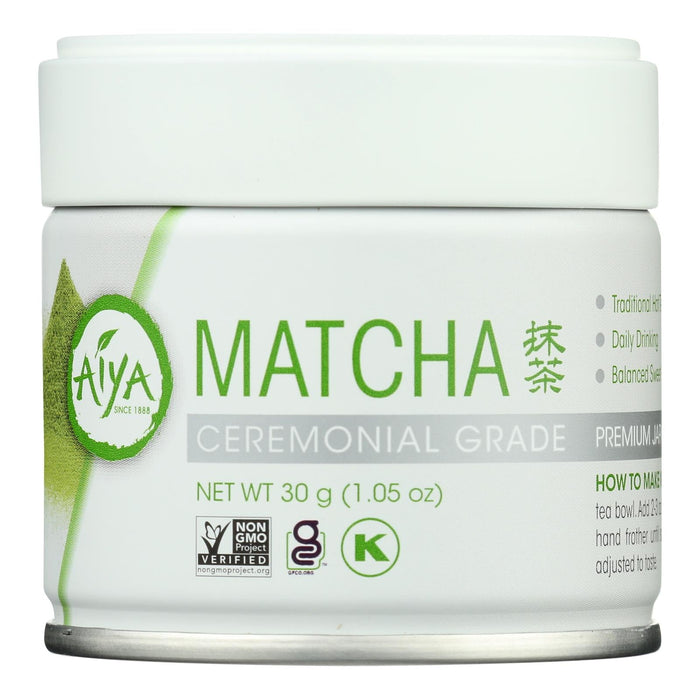 Aiya Organic Matcha Ceremonial Grade, 30g (Case of 6) - Culinary Grade Green Tea