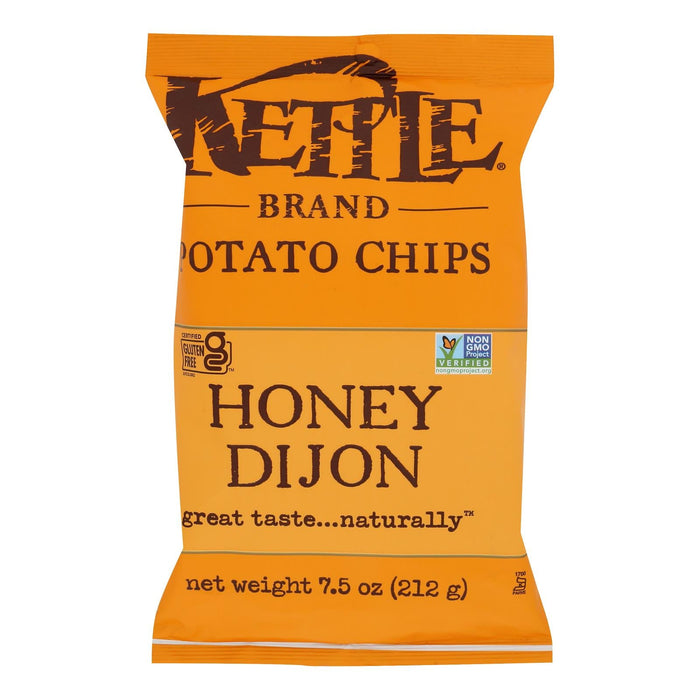 Kettle Brand - Honey Dijon Potato Chips, 7.5 oz (Pack of 12) - Gluten-Free Kosher Snacks