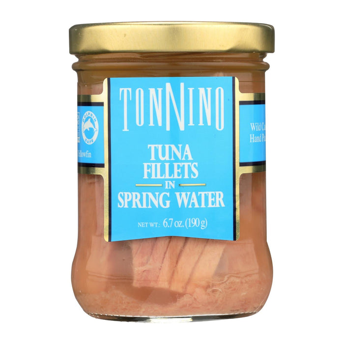 Tonnino Tuna Fillets in Spring Water - Gourmet Pack of 6 (6.7 Oz Jars)