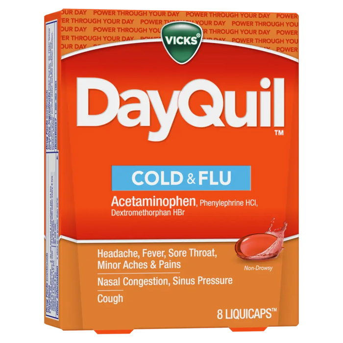 Vicks DQ Cold & Flu Non Drowsy Multi-symptom Daytime Relief 8 ct