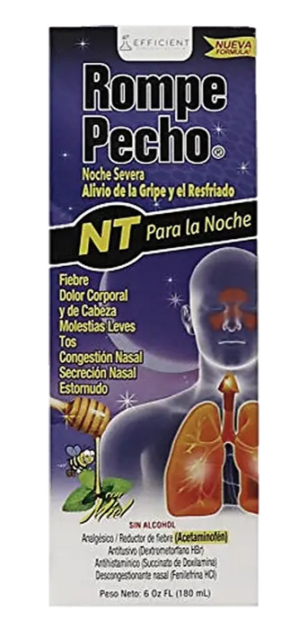 Rompe Pecho Night Time Severe Cold & Flu (Purple) - 6 oz