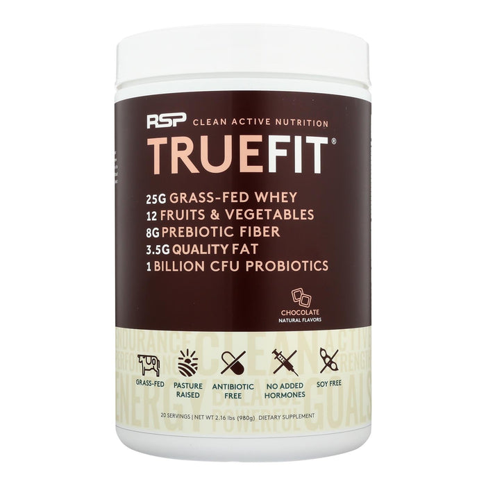 Rsp Nutrition - True Fit Grass Fed Chocolate Protein, 2.16 lb (Each) - Gluten-Free Protein