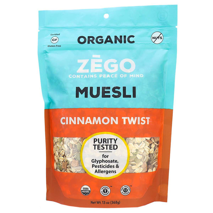 Zego Muesli Cinnamon Twist: Savory Breakfast Muesli with 5 Pack, 13 Oz