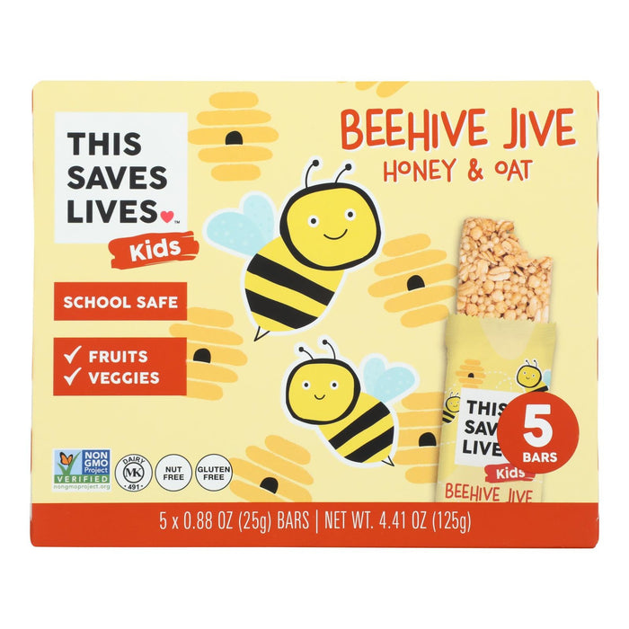 This Bar Saves Lives Beehive Honey & Oat Bars, 4.41 Oz (Pack of 5, Case of 12)