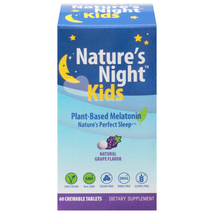 Zero Brands LLC NTRS Night Melatonin Kids Sleep Aid Tablets for Kids, 60 Ct